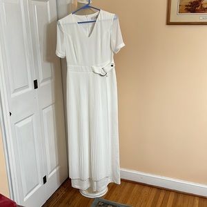 Formal wide leg one piece jumpsuit silvertone hardware. Sz M